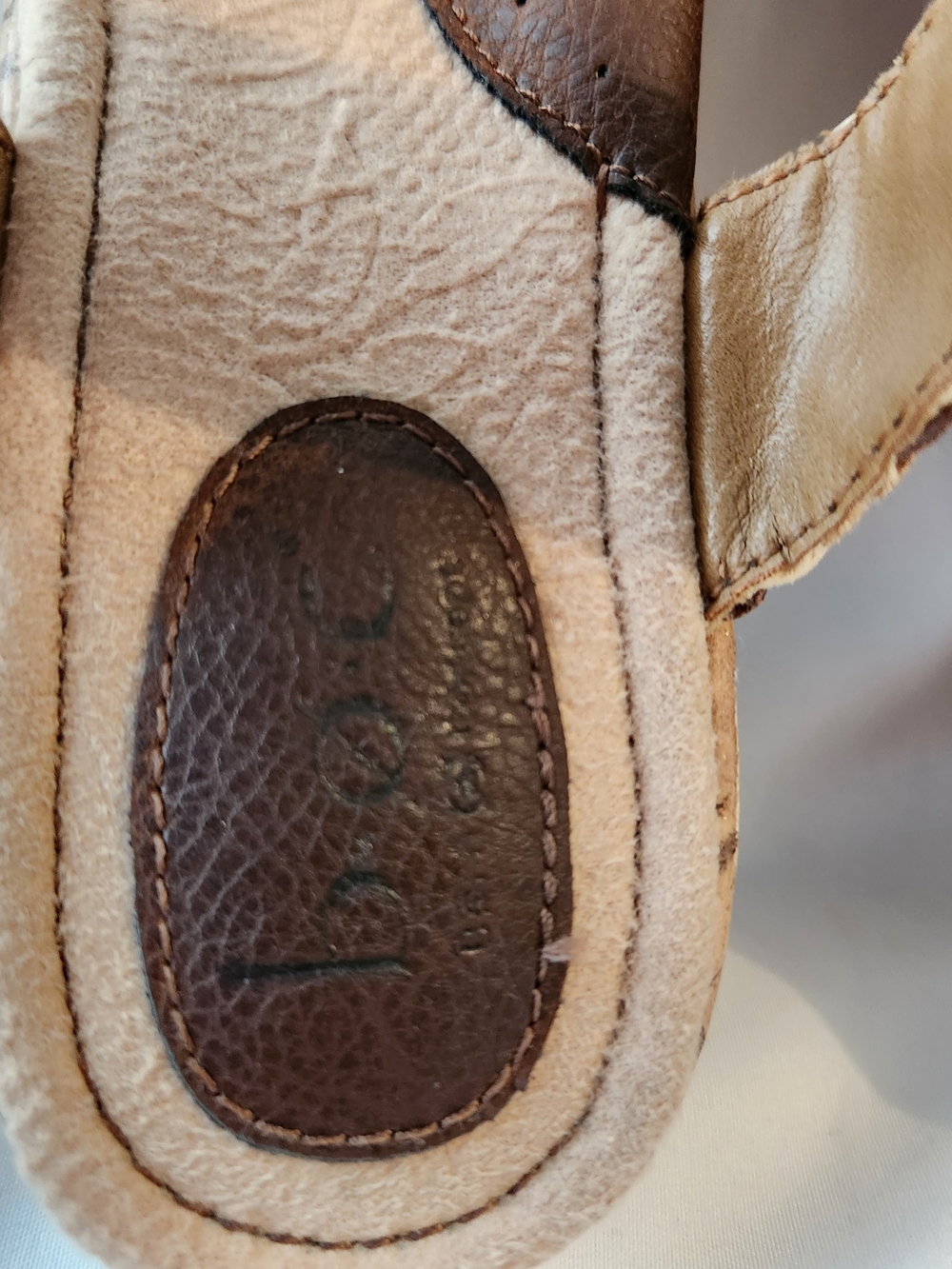 b.o.c. a Born Concept Size 9 Brown Leather Braided Cork Wedges Heel Shoes Sandal - Picture 3 of 13